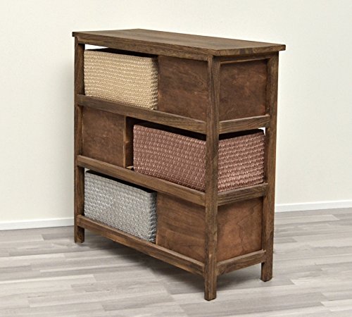 Landhaus Kommode Shabby Used Antik Schrank Regal mit Körben und Schubladen NEU - 6