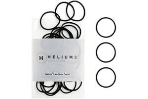 ‎HELIUMS HELIUMS kleine Haargummis – Schwarz – 2,5cm Mini Haargummis für feines Haar, Kinder, Damen, Herren – für Pferdeschwanz, dünne Zöpfe, Hochsteckfrisur, Dreads, Braids – neutrale Farben – 48 Stück