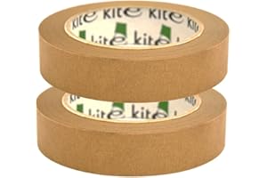 SUNDEER 2 cintas para enmarcar de 25 mm x 50 m, color marrón, papel kraft autoadhesivo, ideal para enmarcar fotos, enmascarar, decorar o empaquetar, ecológicas, 100% reciclables, veganas (2)