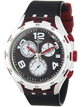 Swatch Herren-Armbanduhr RED WHEEL Chronograph Quarz Silikon YYS4004