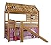 Produktbild Relita BS1311118-B90+ZB1371418+TX5302084 Spielbett Tom's Hütte mit Rutsche Buche massiv geölt mit Textilset Disney Hello Kitty Liegefläche 90 x 200 cm, 210 x 240 x 210 cm