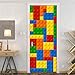 Produktbild XXXCH 3D Türaufkleber Farbbausteine   LEGO 77X200CM Türtapete selbstklebend TürPoster - Fototapete Türfolie Poster Tapete Meer Aufkleber DIY Selbstklebende Wandbild PVC Wasserdichte Tapete