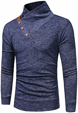 UMilk Men's Oblique Bottom Turtleneck Slim Fit Pullover T-Shirts