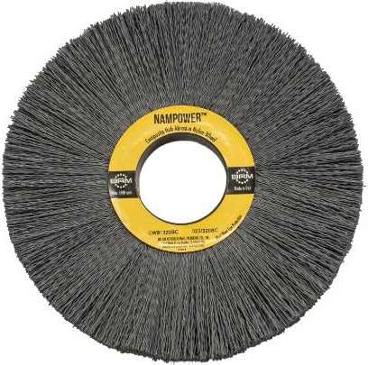 Brush Research CW612022120SC Nampower Composite Hub Abrasive Nylon Wheel Brush, Round Hole, Silicon Carbide Filament, 6" Diameter, 0.022" Wire Diameter, 2" Arbor Hole, 1.5" Bristle Length, (Pack of 1)