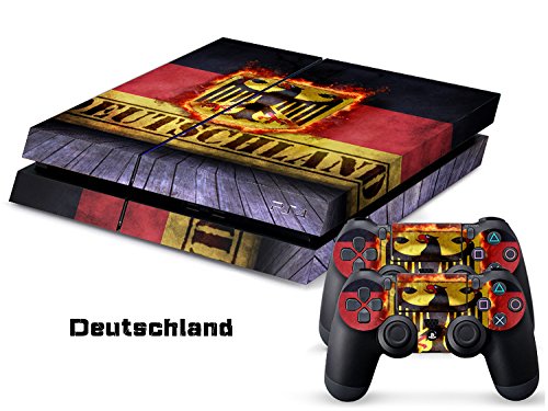 Preisvergleich Produktbild Playstation 4 + 2 Controller Aufkleber Schutzfolie Set - Deutschland