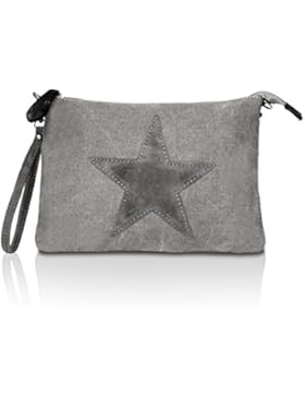 Glamexx24 Damen Clutches Tasche Handtaschen Schultertasche Umhängetasche mit Stern Muster Tragetasche TE201615