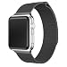 Produktbild Milanese Edelstahl Armband für Apple Watch Series 3 42MM, Siswong Magnet Sport Schweißband Trageschlaufe Uhrenarmband für Ersatz (Schwarz)