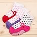 Happy Cherry 3 Pairs Girls Baby Little Flowers Dot Cotton Antislip Socks