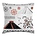Produktbild VVIANS Aztec Throw Pillow Cushion Cover, Historical Civilizations Heritage Pyramids Mesoamerican Art Motifs Archeology, Decorative Square Accent Pillow Case, 18 X 18 inches, Black White Orange