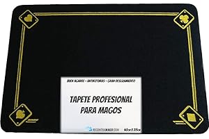 RecontraMago Tapete Profesional para Magia - Especial para Magos - Trucos con Cartas - Excelente Deslizamiento - Gran Agarre Bicycle Adultos Niños (Dibujos Dorados)