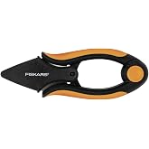 Fiskars Ot Makası, Uzunluk: 12,9 cm, Paslanmaz &ccedil;elik bı&ccedil;aklar/plastik saplar, Siyah/Turuncu, D&uuml;z, SP-220, 1063326