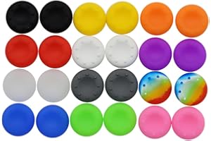 JEYORZY 24pcs Capuchons de Joystick, Remplacement Joystick Silicone, Grip Caps Joystick Thumbstick, Housse Bouchon Protection Silicone Pouce Joystick Thumb Grip Thumbstick Cap Cover Game Controllers