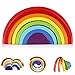 Produktbild Bausteine   Spielzeug Holz Regenbogen Bogenbrücke Gestapelt Geometrische Blöcke Vorschule Lernen Lernspielzeug Pädagogisches Puzzle für Kinder
