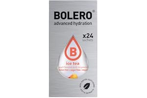 Bolero napój 24 saszetki 3 g kije owocowe przygotowany proszek rozpuszczalny do świeżego napoju w wodzie produkt, 72 g słodzony stewii (Ice Tea Peach)