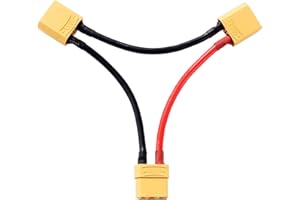 YIXISI XT90 Connettore Serie Batteria, Cavo Connettore Batteria Serie XT90, XT90 Serie Seriale Batteria Connettore 1-Femmina a 2-Maschio Adattatore con Cavo 12AWG, per RC Lipo