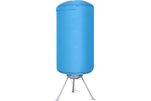 CROWNSHOP 1000W Heated Clothes Airer with Cover, 2-Tier Stainless Steel Foldable Electric Clothes Dryer, Energy Efficient Indoor Drying Rack 10Kg 180 Minutes Timer Auto Power-Off