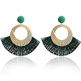 Material: aleación + algodón + cristal | Longitud: alrededor de 8.5 cm | Paquete que incluye: 1 par de pendientes