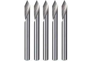 Oniissy Spirale 30 Gradi V Groove Incisione Strumento Fondo Piatto CNC Router Bit 1/8 Pollice Shank per Alluminio MDF Legno Duro carburo 5 PZ