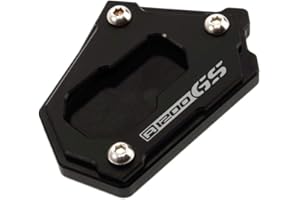 LongGreat CNC Aluminium Motorrad BM&W Seitenständer Vergrößern Unterstützung Fuß-Verbreiterung Ständer Platte für R1200GS/R1250GS/F750GS/F850GS ADV LC/Rallye HP (Schwarz,R1200GS)