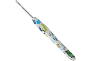 ‎COOPAY Coopay Häkelnadel 4,0 mm, 1 Stück Ergonomisch Häkelnadeln mit Solide Metall Häkeln und Gummigriff, Häkelnadeln Griff mit Schön Blume für Anfänger, Bequem TPR Griff Hakennadel für Arthritische Hände