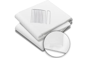 VOUNOT® Tessuto Non Tessuto per Piante 50g/m², Telo Antigelo Piante Protezione Invernale con 10 Pioli, Vello Protettivo da Giardino 1.5x10m, Bianco