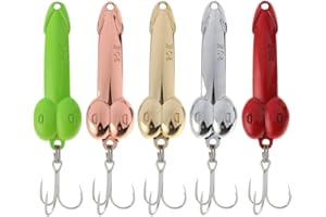 ZGIOPGEIN 5 Pcs Fishing Spoons Lures Metal Hard Baits Funny Fishing Spinner Lures with Triple Hooks for Saltwater Freshwater Trout Bass Salmon Fishing