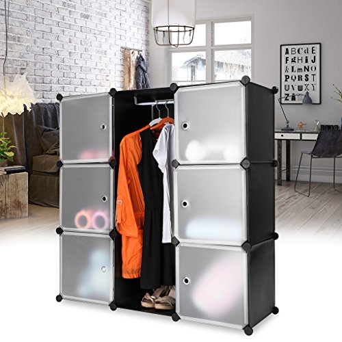LANGRIA Stufenregal 9-Kubus Regalsystem Lagerregal Kleiderschrank Garderobenschrank für Kleidung, Schuhe, Spielzeug und Bücher - 2