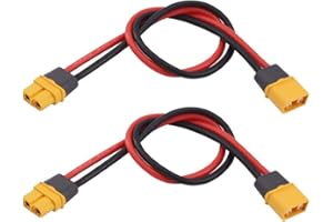 Yiqigou 2 Stück XT60H XT60 Männlich Stecker auf XT60H Weiblich Stecker Batterieanschlusskabel mit 30 cm 14AWG Silikondraht (XT60H Cable)