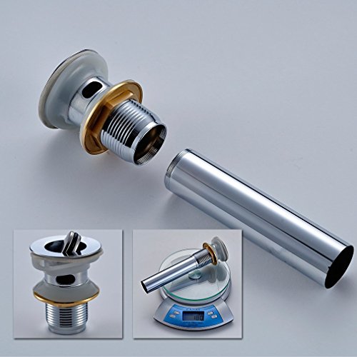 Auralum Ablaufgarnitur Siphon Waschbecken Pop Up Ablaufventil Push Up Abfluss + überlauf - 6