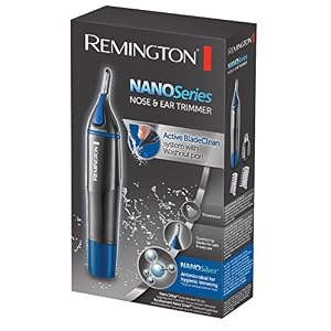 Remington Mens Battery Operated Nose, Ear and Eyebrow Hair Trimmer, Showerproof - NE3850, Silver - Image 3