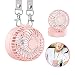 Produktbild LIANA IRWIN Portable Lanyard-Fan,Mini Ventilator Halskette Mit rundem Spiegel, Wiederaufladbarer Personal Lüfter für Camping, Ausflüge,Outdoor-Fotografie, Angeln usw. (Pink)
