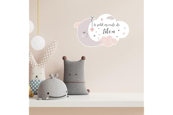 Sticker Porte Prénom Fille Nuage Rose. Adhésif Prénom. Plaque Chambre Enfant. Autocollant Personnalisable Avec Prénom. Décoration Chambre Le Petit Monde De