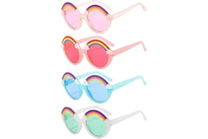 WEYYING 4 Stück Kinder Sportbrille Brille mit UV Schutz, Kinder Runde Sonnenbrille, Kinder Sonnenbrille UV400, Baby Sonnenbrille, mit UV Schutz, Mode Sportbrille Brille, für Kinder von 3 bis 10 Jahren