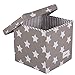 Minene Cube Storage Box with Stars (Grey/ White)