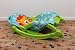 baby rocker bouncer chair infant to toddler vibration music & light 'safari' easy fold-to-store suitable from birth - 40lbs