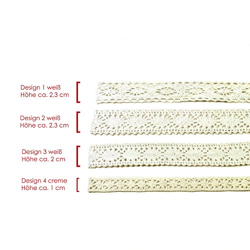 8 Meter Vintage Spitzenbordüre in weiß und champagner Frau Wundervoll – 4 x 2 Meter in 4 Designs – / Spitzenband / Vintage Spitze / Spitze Hochzeit - 2