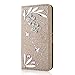 Produktbild Shinyzone Huawei P10 Bling 3D Schmetterling Diamant Brieftasche Leder Hülle,[Kredit Kartenhalter] [Standfunktion] Glitzer Kristall Strass Feder Muster PU Kratzfest Stoßfest Schutzhülle Magnetisch Flip Hülle für Huawei P10-Gold
