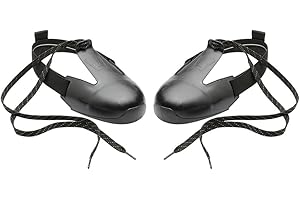 Zilimontt Professional Steel Toe Protective Shoe Covers - Industrial Work Safety Overshoes - Anti-Slip Leather Construction Footwear Black 32-45