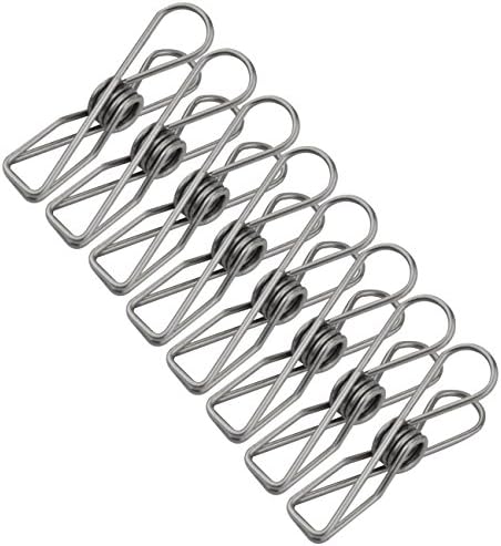 80pcs Stainless Steel Clothes Pins, Lystaii Utility Clips Hooks ClothesPin Clothesline Clip 2.2inch for Outdoor Indoor Drying Home Laundry Office Cord Clothespins Kitchen Tools Fastener Socks Scarfs