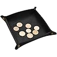 aolaso Valet Tray for Men, Leather Coin Tray Jewelry Catchall Tray Desktop Storage Organiser- Beside Trinket Vanity Tray for Key, Phone, Watches, Coins