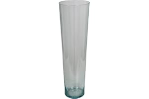 YVAN MOINS CHER Grand Vase Conique en Verre Transparent Épaisseur du Verre 2 mm pour Décorer Les Tables d'un Mariage Ou Cérémonie Créer Votre Décoration Lumineuse Électrique H.60 Diamètre 15 cm