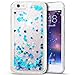Price comparison product image iPod Touch 6 Case,iPod Touch 5 Case,Ukayfe 3D Creative Luxury Bling Glitter Liquid Case Infused with Glitter Heart Moving Soft TPU Bumper PC Back Hybrid Shockproof Protection Case Cover For iPod Touch 6/iPod Touch 5, Blue
