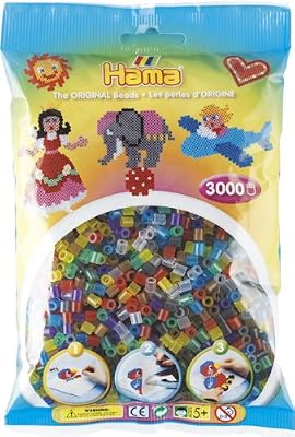 Hama - 201-53 - Loisirs Créatifs - Sachet 3000 Perles à Repasser - Taille Midi - Transparent Mixte