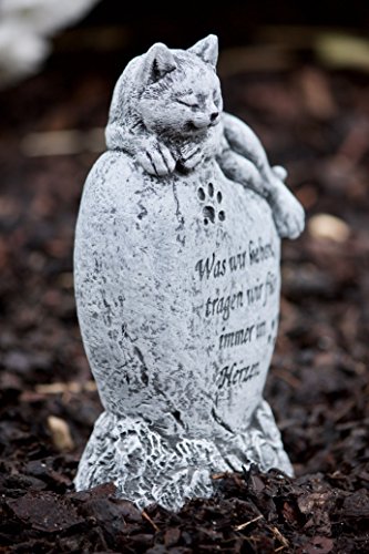 Grabschmuck Katze „Was wir lieben…“, frost- und wetterfest, massiver Steinguss - 2