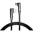 amazon basics USB-A to Type C Cable, L Shape 60W PD Fast Charging Cord, Nylon Braided, Fast Data Sync & Transmission Cable 1.25 Meter - Black