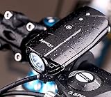 Bike Lights iCoudy R3 Rechargeable Bike Front Light Mountain Bike Light Led Cycle Lights Cycling Headlight Rechargeable Waterproof Bicycle Lights Easy to Install & Remove for Safe Cycling(Black)