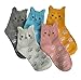 Produktbild 5 Paar Socken Damen süße Kätzchen Tier Animal Funny Interessante Lustige Witzige Baumwolle Geschenk, 40, Mehrfarbig