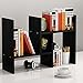 Produktbild Bambus Desktop Erweiterbar Organizer Stand Bücherregal Display Lagerung für Büro & Home-Display Regal Rack/Counter Top Bücherregal-L30-60 * 15 * 35cm (Farbe : SCHWARZ)