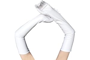 Achsoo Women's Long Evening Party Patent Leather Elegant Gloves Ladies Costume Dress Cosplay