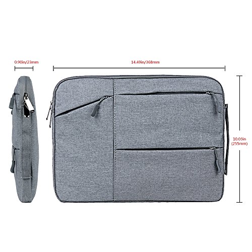 iCasso Schützend Weich Handtasche Tragetasche Notebooktasche Laptop sleeve Einfachen Stil Hülle für Laptop / Dell / Surface / MacBook, Notebook und Tablet / Lenovo / Samsung (11-13.3 Zoll,Hellgrau) - 2